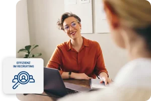 sympathische Frau im Gespräch