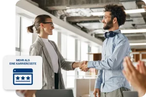 zwei Personen begrüßen sich mit Handschlag